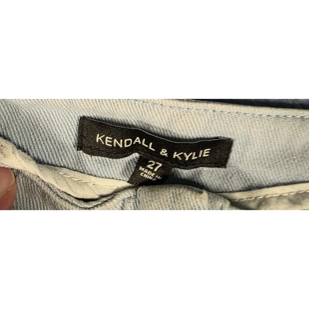 Kendall & Kylie Womens Denim Mini Skirt Size 27 Light Wash Button Front